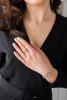 Close Up Woman Wearing Beautiful Luxury Rings And Bracelet. Handmade Jewellery And Accessories